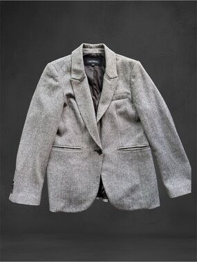 Pink Tartan Herringbone Blazer with Black Satin Lining, size 12